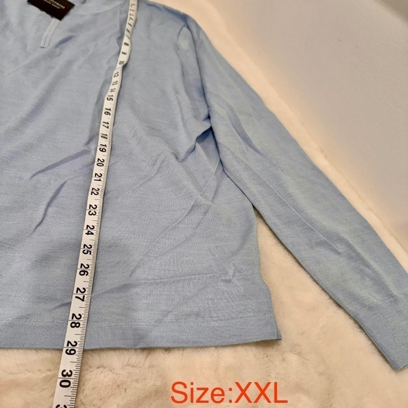 NWT NORDSTROM Men's Shop Tech-Smart CoolMax® 1/4 Zip Sweater Blue Skyway $99.50 - Picture 4 of 13